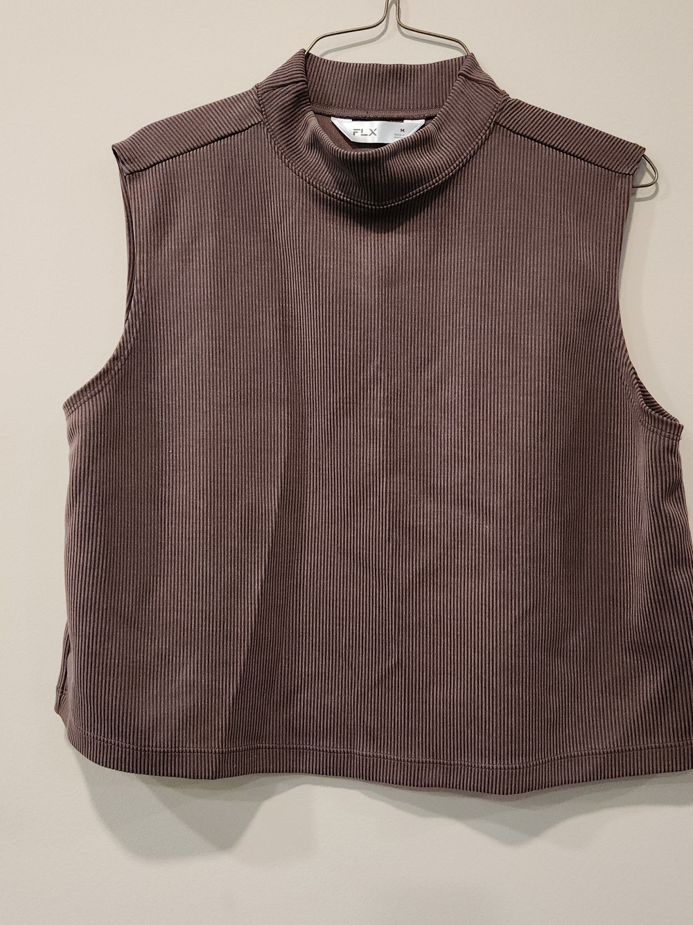 Women’s Sleeveless Mock Neck Sweater - Brown Sz M